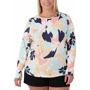 Hang Ten Sunray Womens Sun Protection Floral Top Shirt XL UPF 50+ Protection New